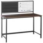 Beliani Office Desk with Memo Board VINCE Black 118 cm 60 cm