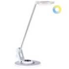 Beliani LED Desk Lamp CORVUS with Dimmer Metal White/ Silver