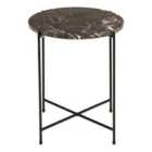 Furniture To Go Avila Side Table With Brown Marble Effect Ø42X45 Cm