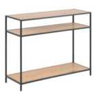 Furniture To Go Seaford Console Table, 2 Shelves In Black And Oak