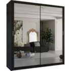 Sliding Wardrobes 4U Double Sliding Mirror Wardrobe - Wenge 120Cm