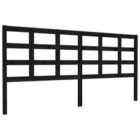 vidaXL Bed Headboard Black 205.5x4x100 cm Solid Wood Pine (817914)
