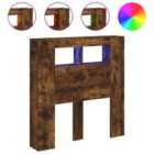 vidaXL LED Headboard Smoked Oak 100x18.5x103.5 cm Engineered Wood (837334)