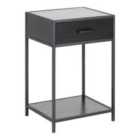 Furniture To Go Seaford Bedside Table With 1 Drawer In Black