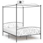 vidaXL Canopy Bed Frame Grey Metal 160x200 cm (284484)