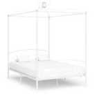 vidaXL Canopy Bed Frame White Metal 140x200 cm (284471)