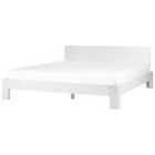 Beliani Bed Pine Wood Royan 180 X 200 Cm Eu Super King White
