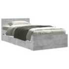 vidaXL Bed Frame with Headboard without Mattress Concrete Grey 90x200 cm (3295586)
