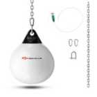 COSTWAY Water Punching Bag with Water Injector and Hanging Accessories-White