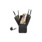 COSTWAY Waterproof Dog Car Seat Cover for Back Seat with Mesh Windows-Black