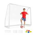COSTWAY Adjustable Soccer Goal Football Training Equipment with 5 Soccer Training Cones