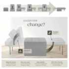 TecTake Sofa Bed Ponto - 4 in 1 uses as a stool, chair, lounger or bed, 6-position adjustable backrest - Light Grey