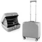 Costway Under-seat Carry On Luggage with Spinner Wheels-Silver
