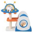 Costway 4-Level Cute Cat Tree Tower with UFO-Shaped Top Perch-Blue