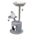 Costway 3-Tier Cat Tree with Raper Rope Covered Scratching Post-Grey