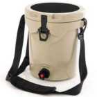 Costway 9.5 L Water Cooler Drink Cooler Insulated Ice Chest with Spigot and Shoulder Strap-Beige