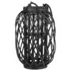 Beliani Lantern Mauritius Wood 40cm Black