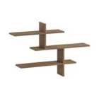 Decortie Wall-mounted Shelf 22X123X80.5Cm Particleboard, Dark Oak Effect