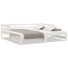vidaXL Pull-out Day Bed White 2x(90x190) cm Solid Wood Pine (814655)