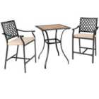 Costway 3 Pieces Patio Bar Set with High-Density Seat Cushions