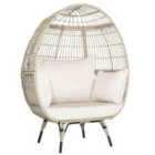 Costway Oversized Rattan Egg Chair with 4 Cushions for Balcony Backyard