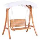 Beliani Patio Swing Andria Wood Brown