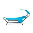 Costway Outdoor Hammock with Stand Cushion and Canopy for Garden Lawn-Blue