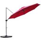 Costway 3.3m Patio Cantilever Umbrella with Tilting Adjustment and Cross base-Red