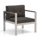 Costway Patio Aluminum Armchair with Cushions Outdoor Sofa Chair-Grey
