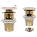 Vidaxl Push Drain With Overflow Function Gold 6.4X6.4X9.1 Cm