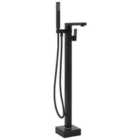 Vidaxl Freestanding Bathtub Faucet Black Stainless Steel 90 Cm