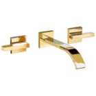 Beliani Wall Mounted Basin Mixer Tap Berraco Brass Gold