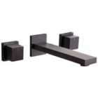 Beliani Wall Mounted Basin Mixer Tap Pailon Brass Black