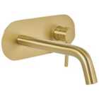 Beliani Wall Mounted Basin Mixer Tap Guaiba Brass Gold