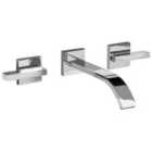Beliani Wall Mounted Basin Mixer Tap Berraco Brass Silver