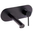 Beliani Wall Mounted Basin Mixer Tap Clavijo Brass Black