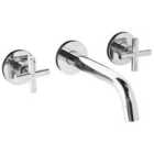 Beliani Wall Mounted Basin Mixer Tap Kaieteur Brass Silver
