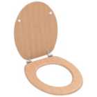 Vidaxl Wc Toilet Seat With Lid Mdf Bamboo Design