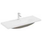 Vidaxl Built-in Basin With Faucet 101X39X18 Cm Ceramic White