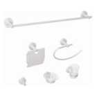Beliani 6-piece Bathroom Hardware Set Zaruma With Towel Bars And Hooks Silver