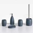 Beliani 5-piece Bathroom Accessories Set Yarapa Dark Blue