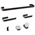 Beliani 6-piece Bathroom Hardware Set Zorritos With Towel Bars And Hooks Metal Black