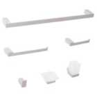 Beliani 6-piece Bathroom Hardware Set Tumaco With Towel Bars And Hooks Silver