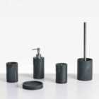Beliani 5-piece Bathroom Accessories Set Sepahua Black