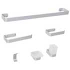 Beliani 6-piece Bathroom Hardware Set Zorritos With Towel Bars And Hooks Metal Silver