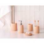 Beliani 5-piece Bathroom Accessories Set Pozuzo Orange