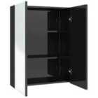 Vidaxl Bathroom Mirror Cabinet 60X15X75 Cm Mdf Shining Black