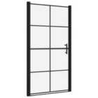 Vidaxl Shower Doors Tempered Glass 100X178 Cm Black