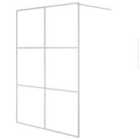 Vidaxl Walk-in Shower Wall Silver 140X195 Cm Clear Esg Glass
