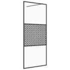 Vidaxl Walk-in Shower Wall With Clear Esg Glass 100X195 Cm Black